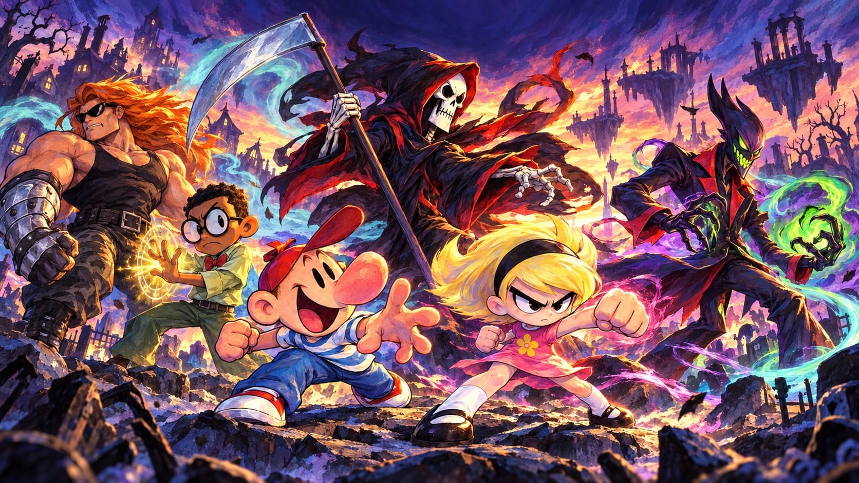 Billy and Mandy's Fighting Game page artwork.