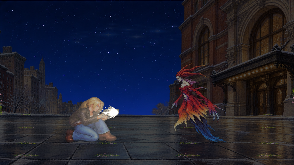 Actual Parasite Eve browser gameplay featuring Aya and her Beretta energy shot.