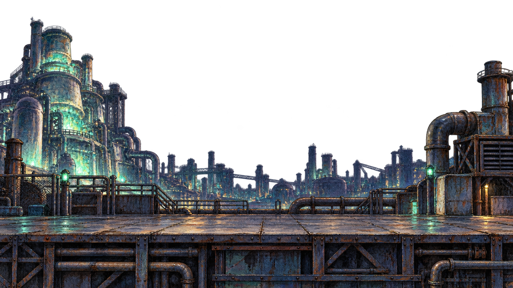 Painted Midgar Reactor Skyline fighting arena