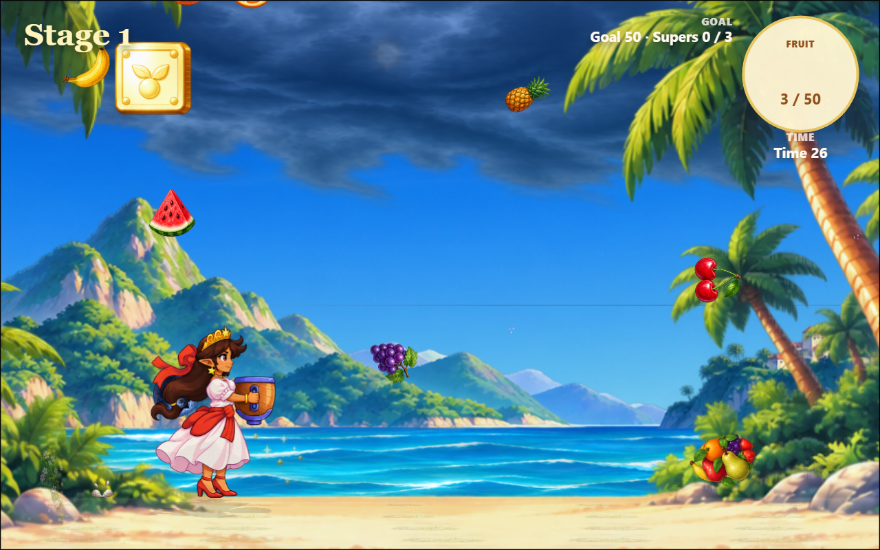 Princess and the Magical Fruit — Stage 1 gameplay, October 26, 2026.